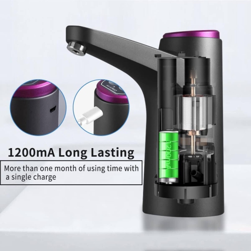 Distributeur d'eau pour bouteille de 5 gallons, pompe à eau potable à faire soi-même, pompe à bouteille électrique de recharge USB portative,