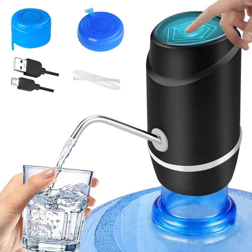 Water Bottle Pump, Water Pump for 5 Gallon Bottle, USB Charging Automatic Drinking Water Pump Fit for Home, Outdoor, Black