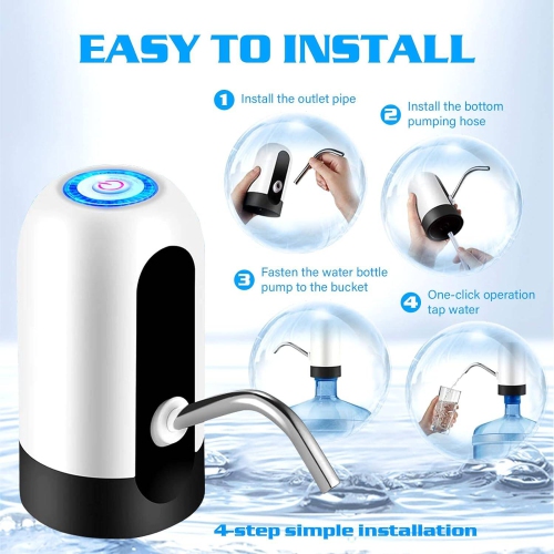 Distributeur d'eau de 5 gallons, distributeur d'eau rechargeable pour bouteille de 5 gallons à chargement par le bas, distributeur d'eau potable