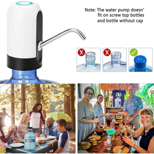 Distributeur d'eau, pompe à eau potable électrique de recharge USB portative pour bouteille de 5 gallons, distributeur automatique de cruche d'eau