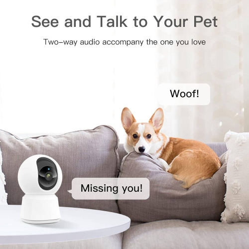 360° View 2K Indoor Security Camera, Night Vision,Pet Camera with Phone App 2 pack, Baby Monitor, Motion Tracking, Works with Alexa,Sound Detection,