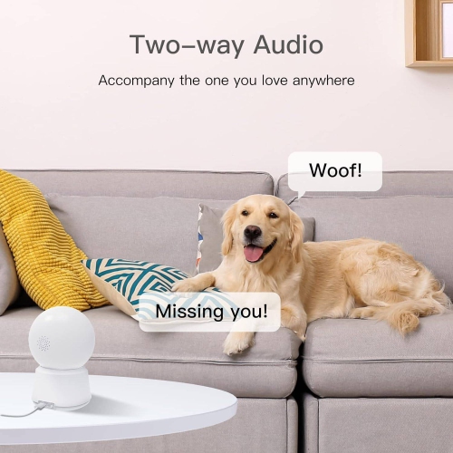 360° View 4MP Pet Camera with Phone App 2 Pack, 5G WiFi Indoor Security Camera, Night Vision, Baby Monitor, Two-Way Audio, Works with Alexa