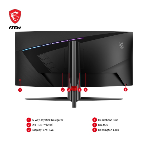 MSI UWQHD – Moniteur de jeu incurvé 1000R inclinable et pivotant 21:9 VA 180 Hz 1 ms 34 po, MAG 345CQR