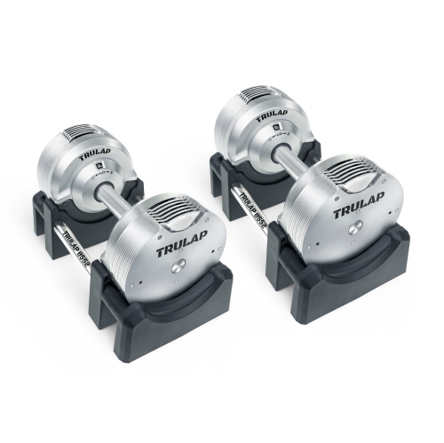 TRULAP 8552 ADJUSTABLE DUMBBELLS - 28 dumbbells into 1 set (8.5 lbs - 52 lbs | 4 kg - 23.5 kg) - Set of 2