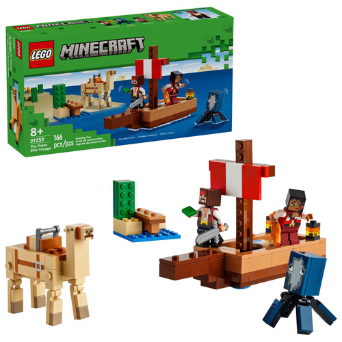 LEGO Minecraft : Le voyage du bateau de pirates - 166 pièces