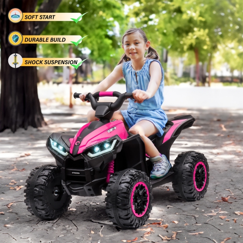 Voltz Toys ATV Ride-On Toy Car for Kids, 12V Off-Road Battery Powered Electric Truck with LED Lights, High/Low Speeds, MP3 Player