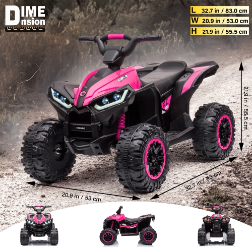 Voltz Toys ATV Ride-On Toy Car for Kids, 12V Off-Road Battery Powered Electric Truck with LED Lights, High/Low Speeds, MP3 Player