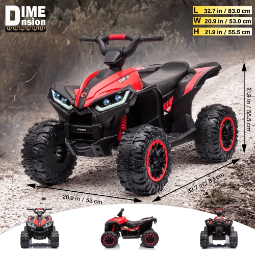 Voltz Toys ATV Ride-On Toy Car for Kids, 12V Off-Road Battery Powered Electric Truck with LED Lights, High/Low Speeds, MP3 Player