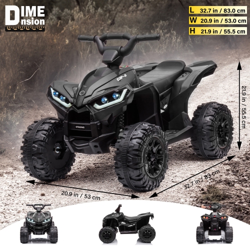 Voltz Toys ATV Ride-On Toy Car for Kids, 12V Off-Road Battery Powered Electric Truck with LED Lights, High/Low Speeds, MP3 Player