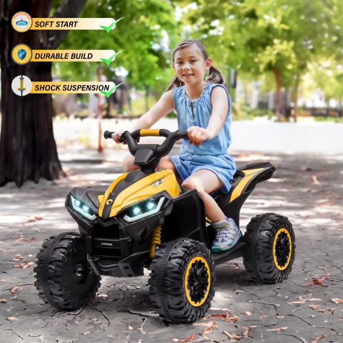 Voltz Toys ATV Ride-On Toy Car for Kids, 12V Off-Road Battery Powered Electric Truck with LED Lights, High/Low Speeds, MP3 Player