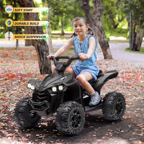 Voltz Toys ATV Ride-On Toy Car for Kids, 12V Off-Road Battery Powered Electric Truck with LED Lights, High/Low Speeds, MP3 Player