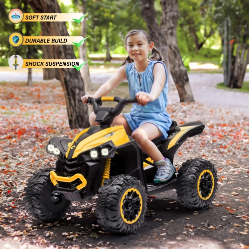 Voltz Toys ATV Ride-On Toy Car for Kids, 12V Off-Road Battery Powered Electric Truck with LED Lights, High/Low Speeds, MP3 Player