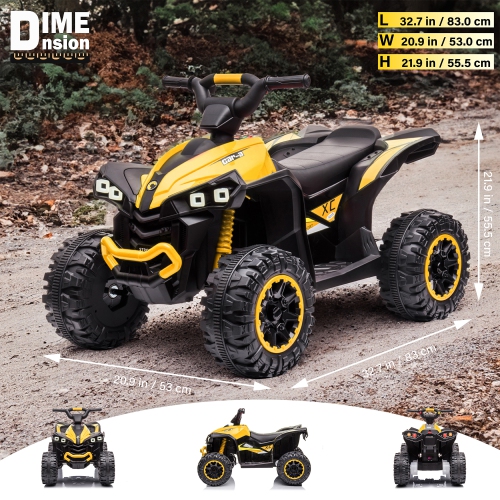 Voltz Toys ATV Ride-On Toy Car for Kids, 12V Off-Road Battery Powered Electric Truck with LED Lights, High/Low Speeds, MP3 Player