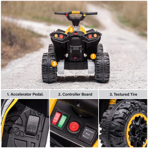 Voltz Toys ATV Ride-On Toy Car for Kids, 12V Off-Road Battery Powered Electric Truck with LED Lights, High/Low Speeds, MP3 Player