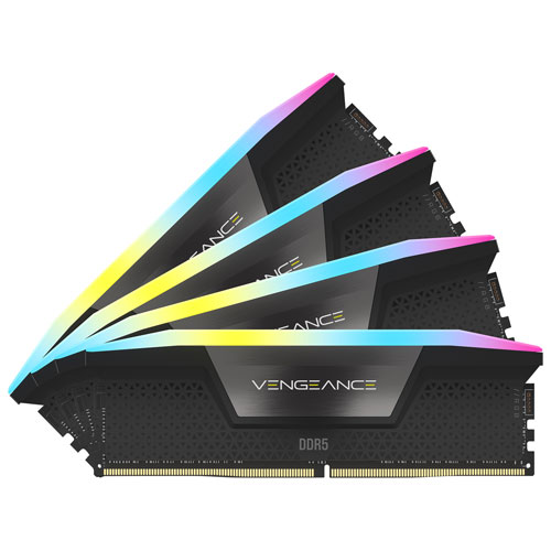 Mémoire DDR5 32 Go 6000 MHz Vengeance RGB de Corsair pour PC (CMH32GX5M2B6000C30)