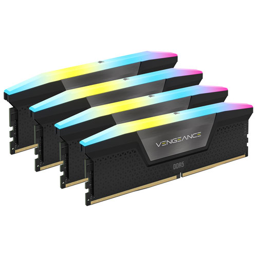 Mémoire DDR5 32 Go 6000 MHz Vengeance RGB de Corsair pour PC (CMH32GX5M2B6000C30)