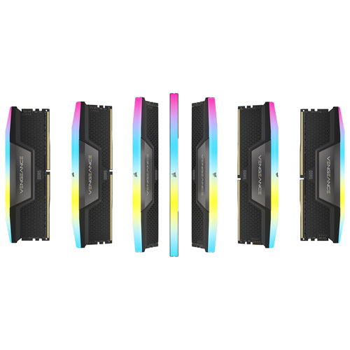 Mémoire DDR5 32 Go 6000 MHz Vengeance RGB de Corsair pour PC (CMH32GX5M2B6000C30)