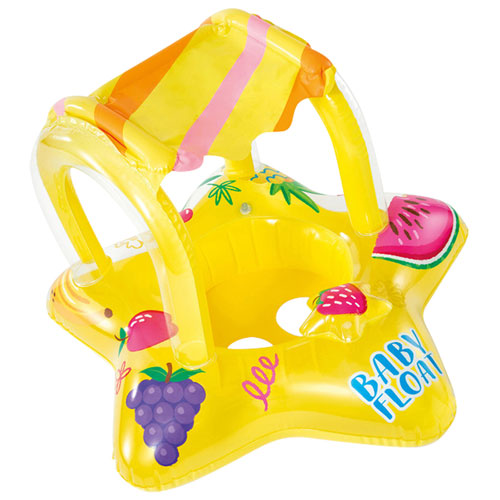 Intex Inflatable Kiddie Float with Sunshade - Yellow