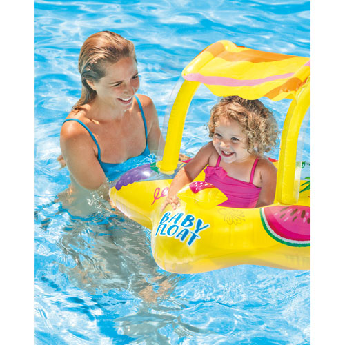 Intex Inflatable Kiddie Float with Sunshade - Yellow