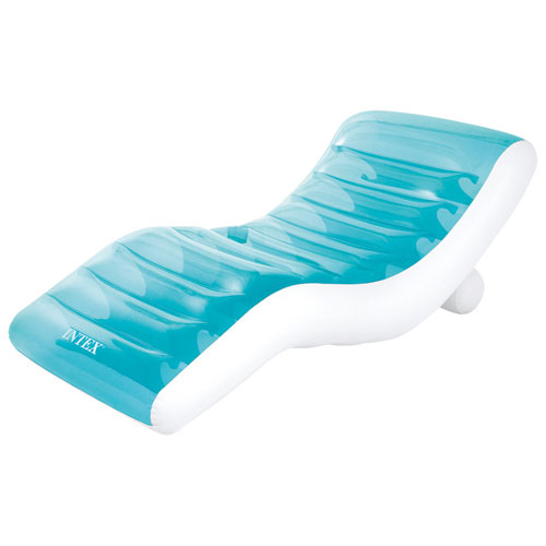 Image 1 de 5.. Chaise longue gonflable Splash d'Intex - Turquoise/Blanc