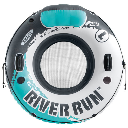 Intex River Run 1 Inflatable Tube with Backrest & Cup Holders - Aqua Blue
