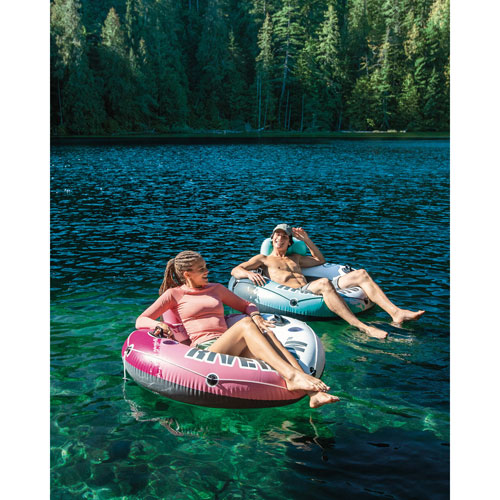 Intex River Run 1 Inflatable Tube with Backrest & Cup Holders - Aqua Blue