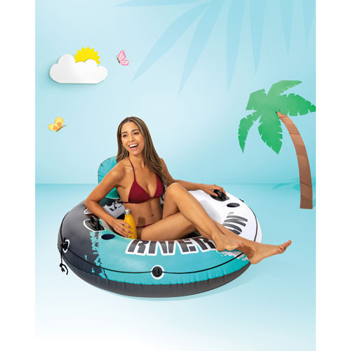 Intex River Run 1 Inflatable Tube with Backrest & Cup Holders - Aqua Blue