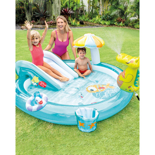 Intex Gator Inflatable Play Centre with Pool, Slide & Water Sprayer