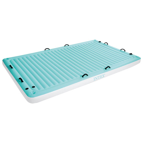 Image 1 de 4.. Matelas flottant d'Intex - 10 pi et 2 po x 6 pi et 7 po - Bleu/Blanc