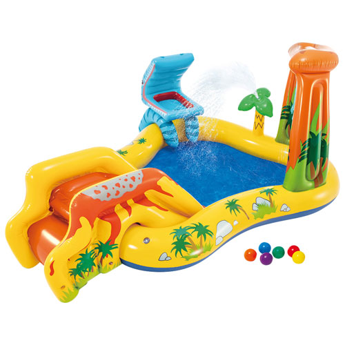 Intex Dinosaur Inflatable Play Centre with Water Sprayer, Slide & Waterfall