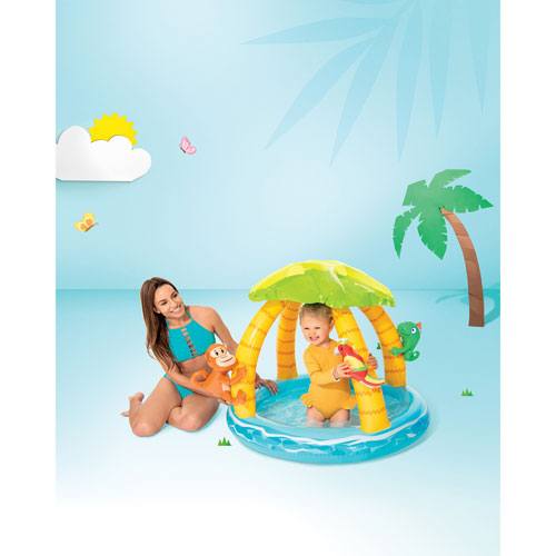 Intex Tropical Island Inflatable Baby Pool with Sunshade
