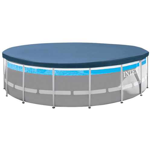 Intex ClearView Prism Frame Above Ground Round Pool with Filter Pump, Ladder & Pool Cover - 16ft x 4ft