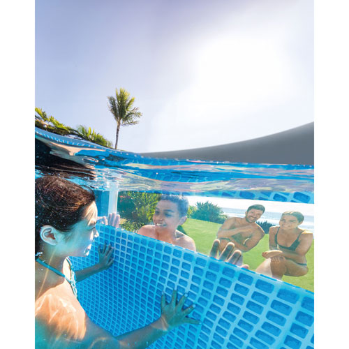 Intex ClearView Prism Frame Above Ground Round Pool with Filter Pump, Ladder & Pool Cover - 16ft x 4ft