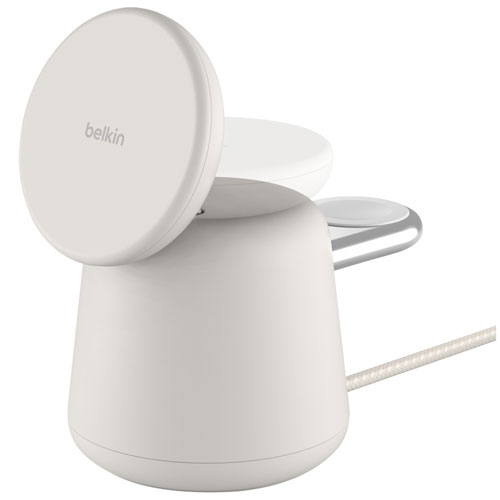 Belkin BoostCharge Pro 2-in-1 Wireless Charging Dock with MagSafe for iPhone & Apple Watch - Sand