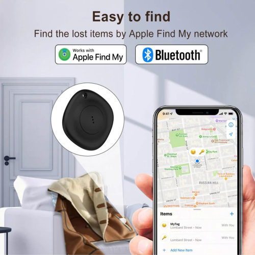 BlackboxMyCar Star Tags, keychain GPS Tracker, works with Apple Find My Integration & Bluetooth, works Online and Offline, with Privacy and Location