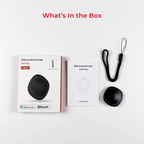 BlackboxMyCar Star Tags, keychain GPS Tracker, works with Apple Find My Integration & Bluetooth, works Online and Offline, with Privacy and Location