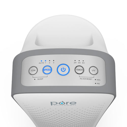 Purificateur d'air 4-en-1 PureZone Elite de Pure Enrichment avec filtre HEPA - Blanc