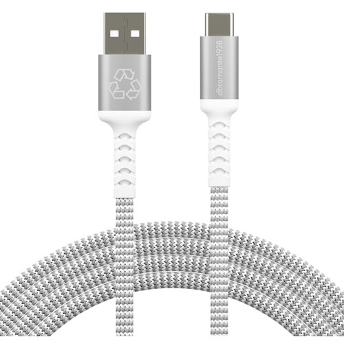 Câble tissé USB-A à USB-C de 2,5 m - Blanc