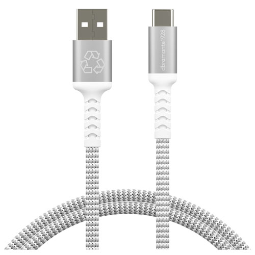 Câble tissé USB-A à USB-C de 1,2 m - Blanc