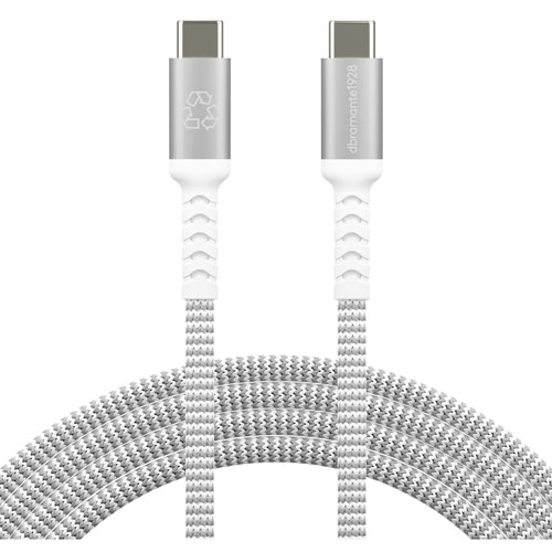 Câble tissé USB-C à USB-C de 2,5 m - Blanc