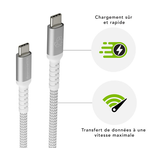 dbramante1928 2.5m USB-C to USB-C Braided Cable (DB-CB25CCGRU511) - White