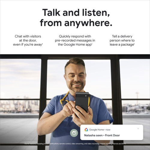 Refurbished - Google Nest Doorbell 2nd Generation (Wired) - Snow