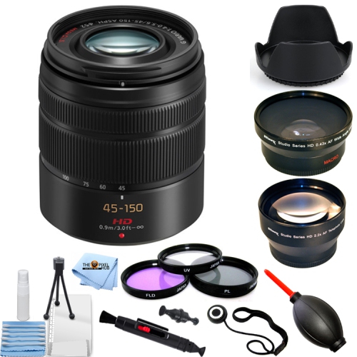 Panasonic Lumix G Vario 45-150mm f/4-5.6 ASPH. MEGA O.I.S Lens + Filter  Bundle