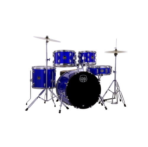 MAPEX  Comet 5-Piece Drum Kit (20, 10, 12, 14, Sd) With Cymbals And Hardware - Indigo In Blue