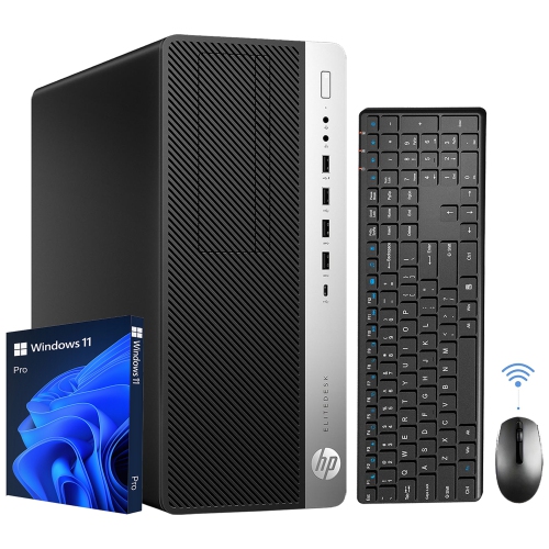 Refurbished - HP Computers EliteDesk High-Performance Windows 11 Pro Tower Desktop PC | Intel i5 Hexa-Core CPU | 32GB DDR4 RAM | New 1TB NVMe SSD |