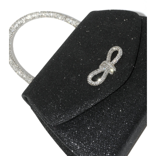 Club Rochelier Ladies' Evening Bag with Glitter Handle and Bow