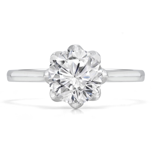 2/5 CT Round Diamond 8-Prong Solitaire Engagement Ring in 14K White Gold - Size 4 to 9