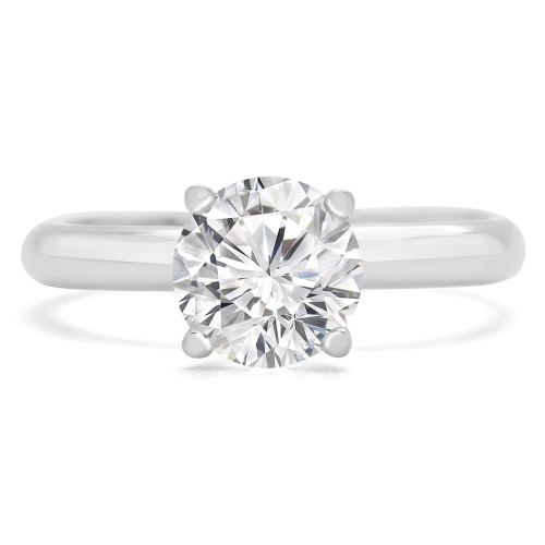 1 1/20 CT Round Lab Created Diamond Solitaire Engagement Ring in 14K White Gold - Size 4 to 9