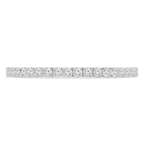 1/3 CTW Round Diamond 3/4 Way Semi-Eternity Anniversary Wedding Band Ring in 14K White Gold - Size 4 to 9