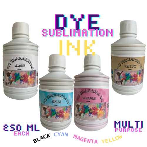 Bouteilles de recharge pour ensemble d'encre de sublimation PRINTOXE® usage universel chaque bouteille 250ML pour les vêtements et bien d'autres